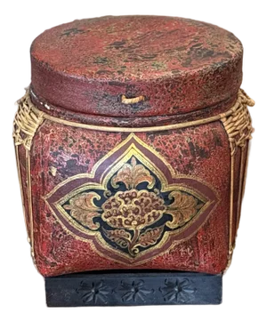 1970s Red Asian Rice Box