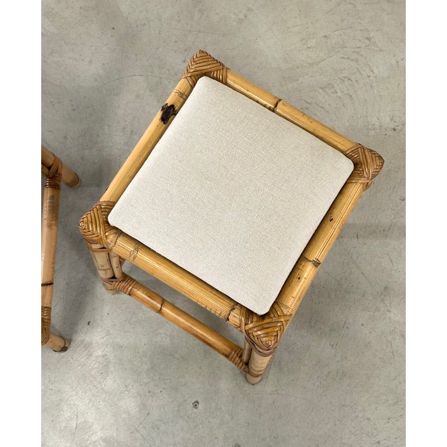 Vintage Bamboo Bar Stools, 1970s, Set of 2 For Sale - Image 9 of 10