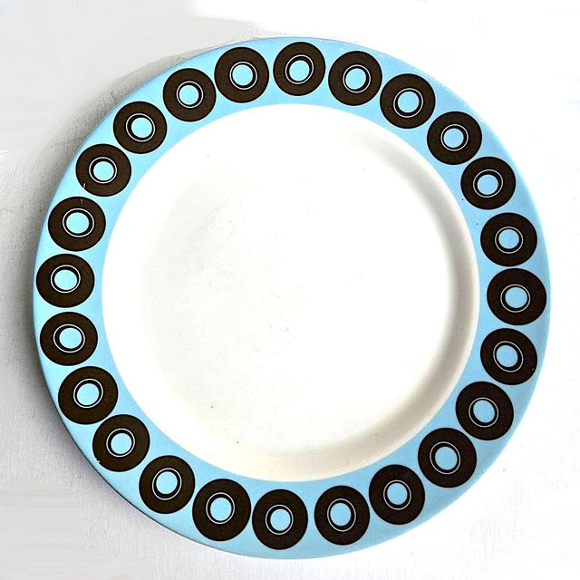 2000 - 2009 Vintage Jonathan Adler Happy Home Circles & Stripes Dinner Plates, Set of 5 For Sale - Image 5 of 16