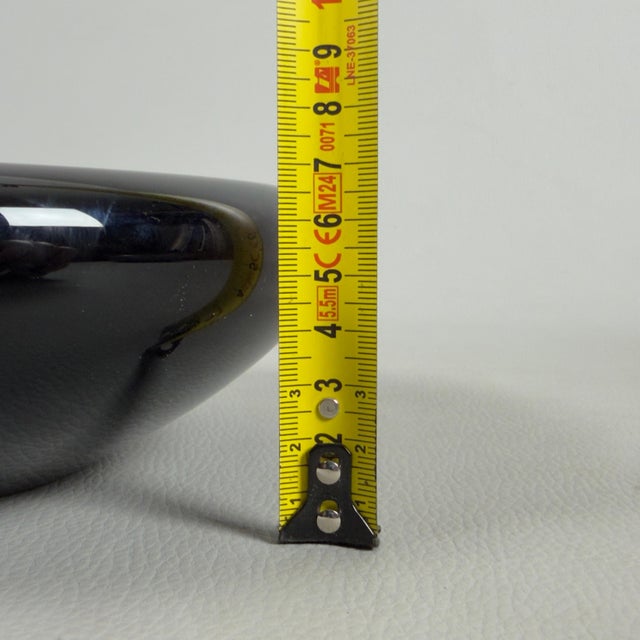 Black Glossy Black Murano Glass Pocket Empty Bowl, 1970s For Sale - Image 8 of 9