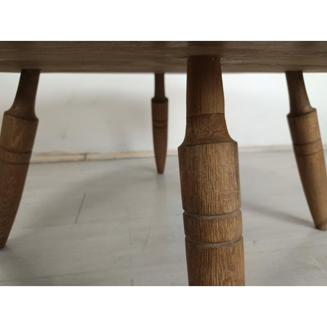 Brutalist Oak Coffee Table from Dudouyt, 1950s For Sale - Image 9 of 18