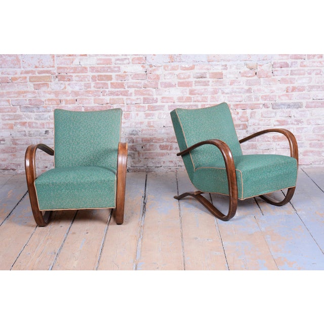 Czech Art Deco H-269 Lounge Chairs by Jindrich Halabala for Up Závody, 1930s, Set of 2 For Sale - Image 6 of 15