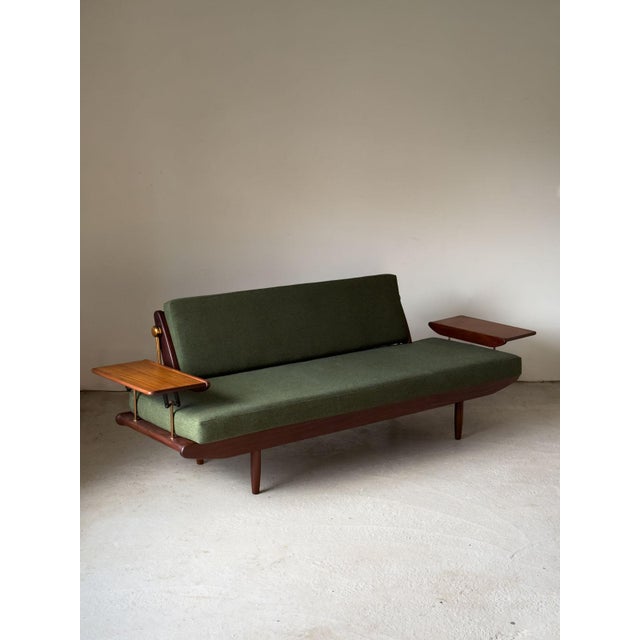 1960s Wentworth Sofa in Green Maine Line Flax Camira Fabrics by Toothill, 1960s For Sale - Image 5 of 14