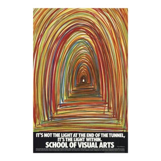 1983 Tony Palladino 'It's Not the Light at the End of the Tunnel, it's the Light Within' Yellow,Red,Green Offset Lithograph For Sale