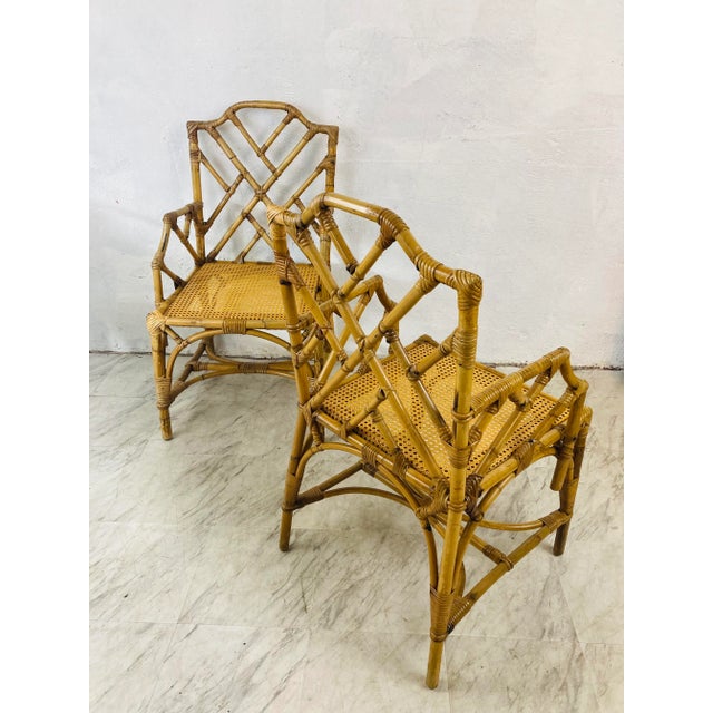 Midcentury Italian Rattan Arm Chairs, a Pair For Sale - Image 10 of 10