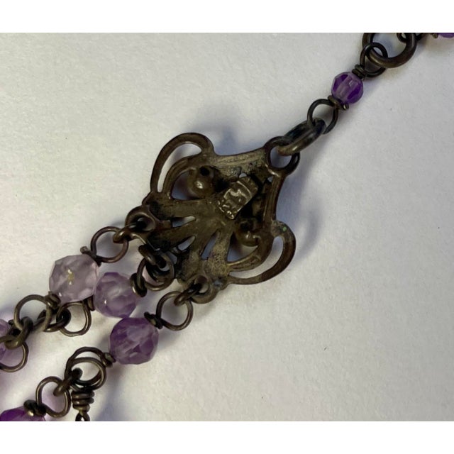 Ralph Lauren Faceted Amethyst and Sterling Silver 3 Tiered Necklace - For Sale - Image 10 of 10