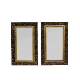 Early 20th Century Spanish Beveled Mirrors with Gold Frames, Set of 2 For Sale
