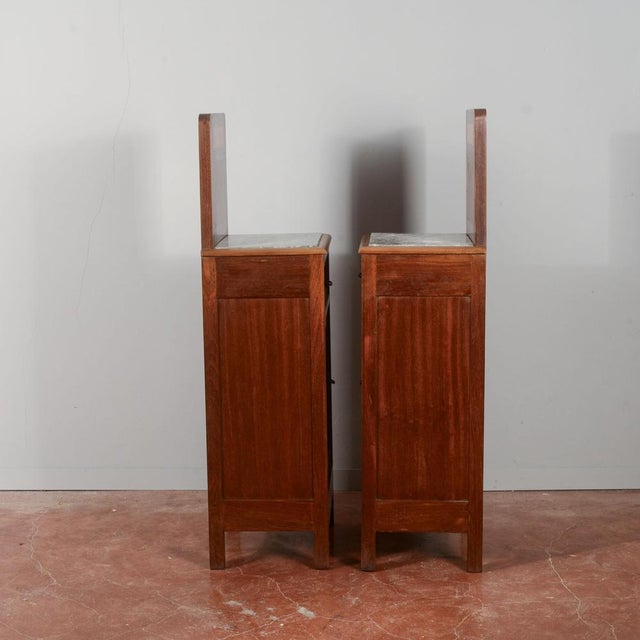 Bedside Tables with Gray Marble Top, 1930s, Set of 2 For Sale - Image 4 of 18