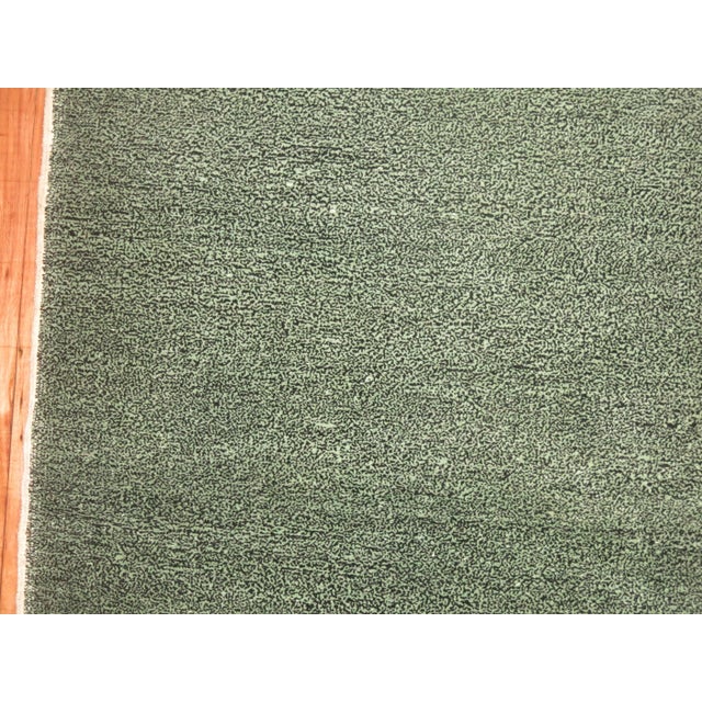 Emerald Green Vintage Modernist Minimalist Turkish Anatolian Carpet For Sale - Image 4 of 6