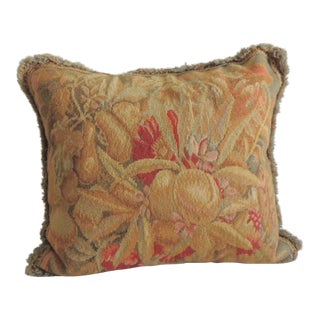 Gold & Orange Chelsea Textiles Tapestry Decorative Pillow For Sale