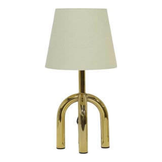 1980s Danish Brass Finish Lamp For Sale
