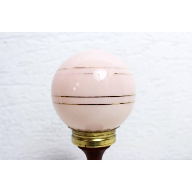 Mood Light in Teak and Pink Clichy Glass, 1960s For Sale - Image 9 of 11
