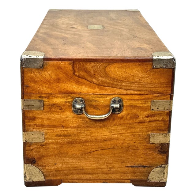 Small 19th Century Camphor Wood Campaign Trunk, 1860s For Sale - Image 6 of 13