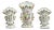 Antique French Paris Porcelain Ruffled Bridal Spill Vases With Hand-Painted Florals & Gold, Set of 3 For Sale