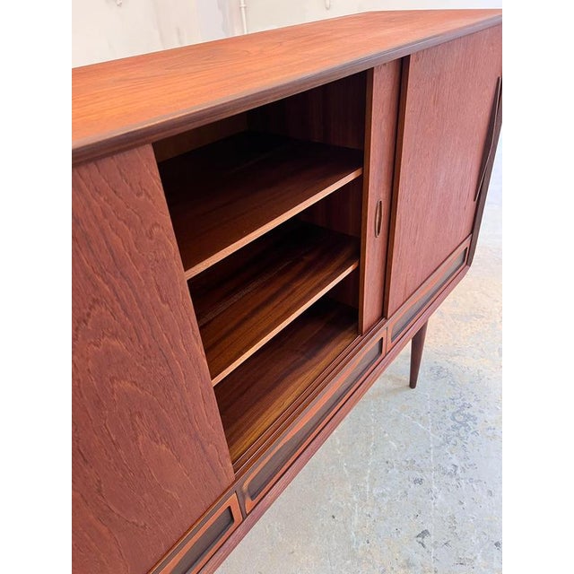 Wood High Sideboard in Teak, Denmark, 1960s For Sale - Image 7 of 11