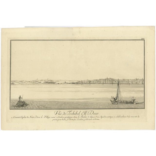 View of Tschibel el Deïr on the Nile – Antique Egypt Panorama, c.1755 This wide engraved panorama shows Tschibel el Deïr...