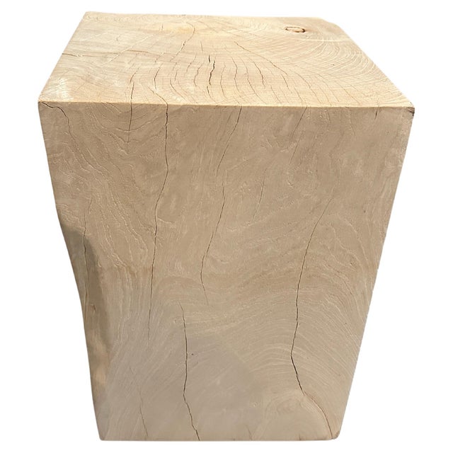 Andrianna Shamaris St. Barts Bleached Teak Wood Side Table For Sale - Image 15 of 18