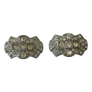 Antique 1920’s Art Deco Clips, Pair For Sale
