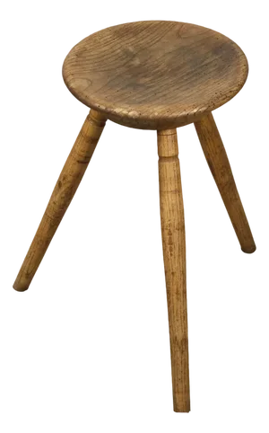 Vintage Brown Wooden Stool