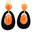 Metal Large Vintage Italian Coral, Onyx & Diamond 18k Gold Statement Drop Earrings, A Pair For Sale - Image 7 of 13