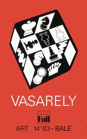 1983 Vasarely "Chess Red" Silkscreen Poster