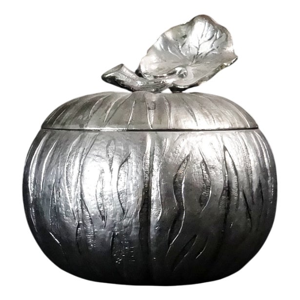 Vintage Silver Metal Pumpkin Ice Bucket by Mauro Manetti, 1970s For Sale