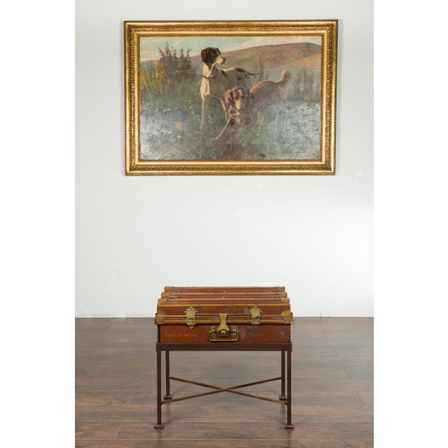 Metal Early 20th Century Star of India Ship's Trunk Made by Newton Shakespeare and Co. on Custom Base For Sale - Image 7 of 12