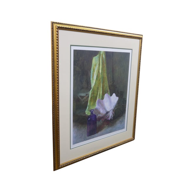 Large vintage serigraph print titled "Silk Scarf" by American artist Henriette Wyeth (1907–1997). It features a still life...