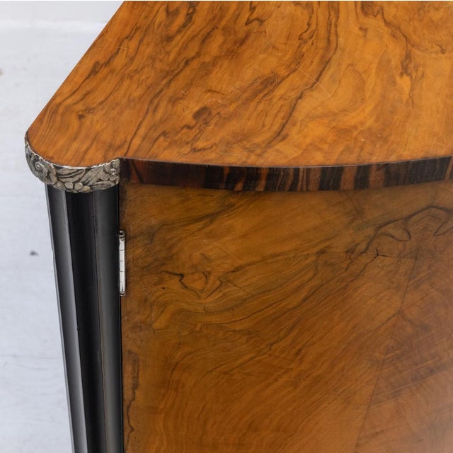 Fine Art Deco Demi Lune Cabinet with Silver-Plated Handles, Late 1920s For Sale - Image 11 of 18