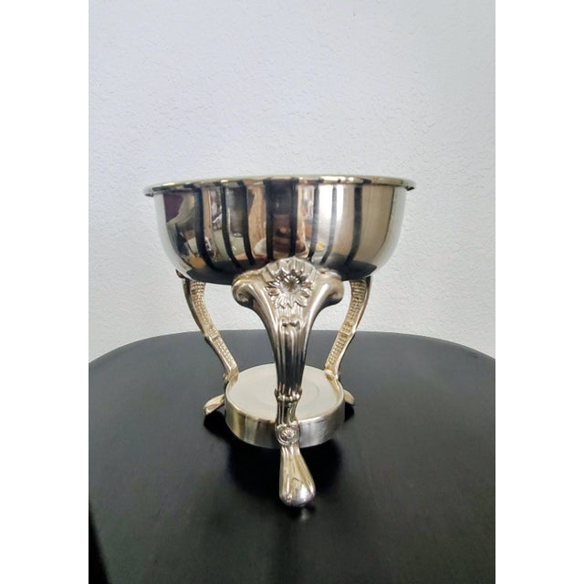 1980s Elegance Glass Coffee Carafe With Warming Stand, Ep Brass Silver Plated Tea Pot For Sale - Image 6 of 12