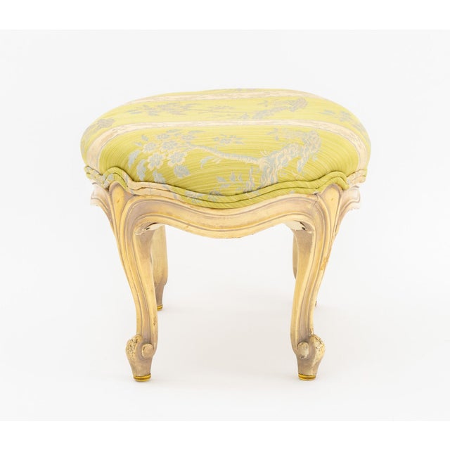 Louis XV Style Silk Brocade Upholstered Footstool For Sale In New York - Image 6 of 6