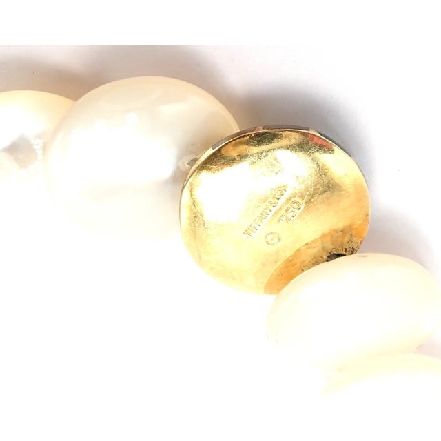 1980s Tiffany & Co. Angela Cummings Yellow Gold Mother of Pearl Malachite Inlaid Necklace For Sale - Image 11 of 15