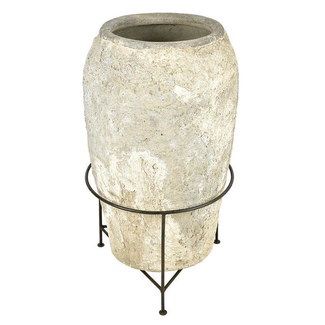 Large Terracotta Jar on Foot For Sale - Image 3 of 8