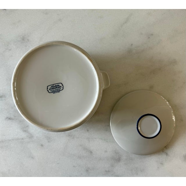 Vintage Stoneware Noritake Primastone Fjord Casserole Dish For Sale - Image 9 of 10
