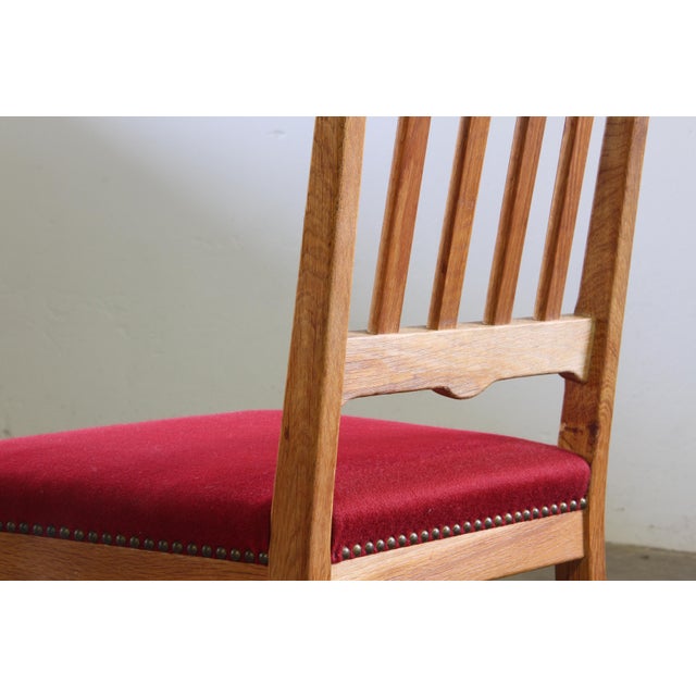 Vintage Danish Baroque Style Oak Farmhouse Chairs, 1940s, Set of 4 For Sale - Image 13 of 18