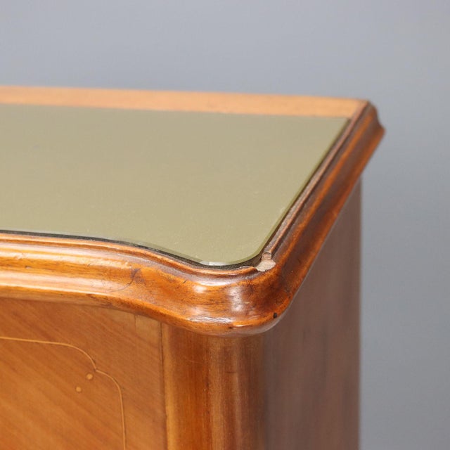 Vintage Mahogany Bedside Tables with Glass Tops, 1950s, Set of 2 For Sale - Image 4 of 10