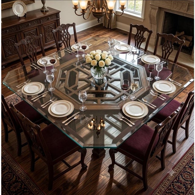 1970s Drexel Heritage Attributed Octagonal Chinese Chippendale Table Base - Glass Not Included - For Palm Beach Regency & More - See Pics! For Sale - Image 5 of 6