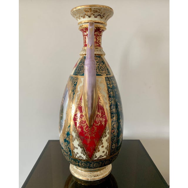 Rococo Vintage Royal Vienna-Style Shield/Beehive Marked Austrian Vase For Sale - Image 3 of 10