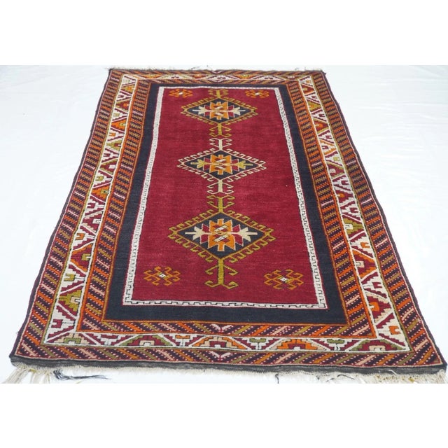 Fine Antique Turkish Tribal Wool Rug 3'3'' X 6'3'' For Sale - Image 9 of 9