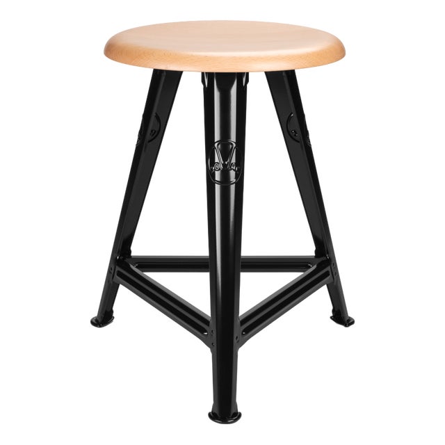 Rowac-Schemel Stool in Beech by Karl Robert Wagner for Rowac For Sale