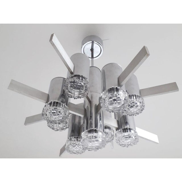 Gaetano Sciolari Vintage Italian Chandelier/Pendant by Gaetano Sciolari, Italy, 1970's. For Sale - Image 4 of 8