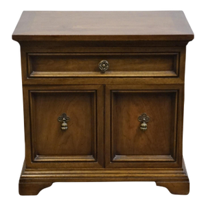 Century Furniture Banded Walnut Italian Mediterranean 25" Cabinet Nightstand