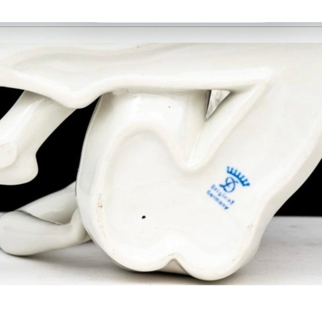 Ceramic Vintage German Porcelain Seated Nude Female Sculpture White Glazed Figurine For Sale - Image 7 of 7