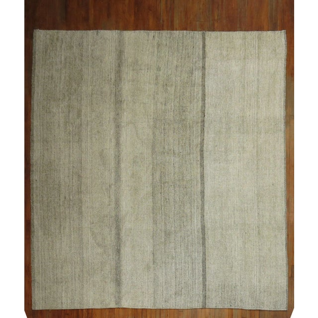 Gray Large Gray Square Turkish Kilim, 10'9'' X 10'11'' For Sale - Image 8 of 8