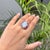 9.01ct Ethiopian Fire Opal, Multi-Sapphire and Diamond Antique 18k White Gold Ring Size 4 For Sale - Image 9 of 18