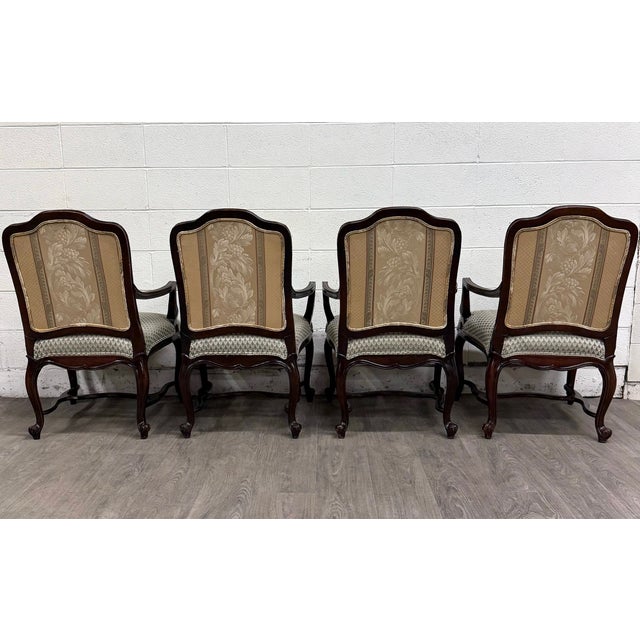Vintage Drexel Heritage Louis XV Style Dining Arm Chairs - Set of 4 For Sale - Image 10 of 13