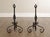 Arts & Crafts Antique Arts & Crafts Pair of Wrought Iron Fireplace Andirons For Sale - Image 3 of 12