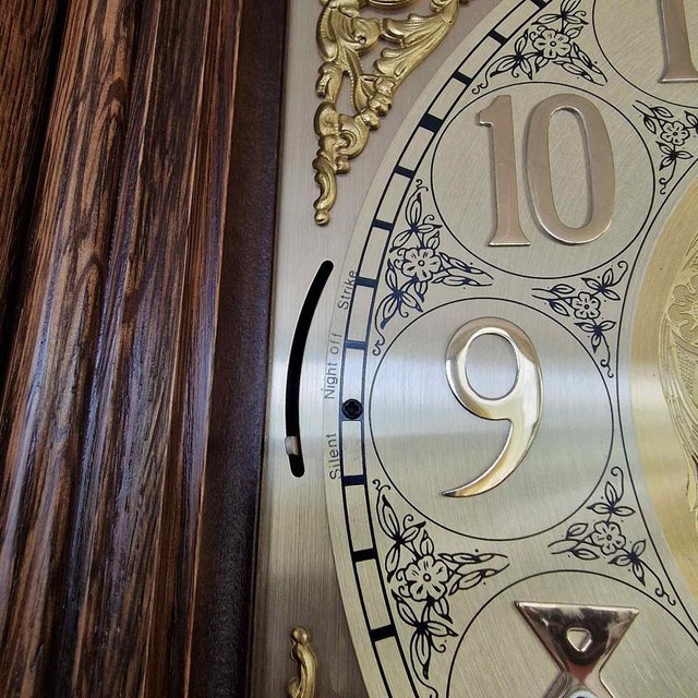 Brown Antique Germa Table Clock withn Tempus Nascendi Tempus Moriendi Engraving For Sale - Image 8 of 13