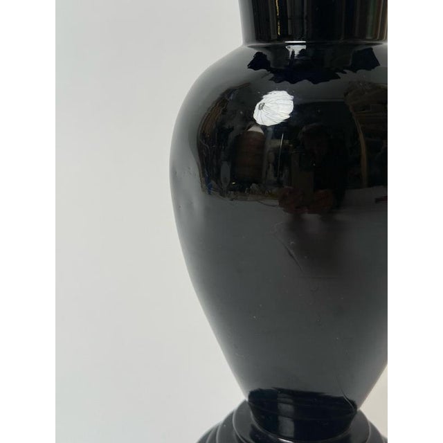 Antique Bohemian Deep Ruby Glass Vase with Romantic White Enamel Painting, 1900 For Sale - Image 9 of 18