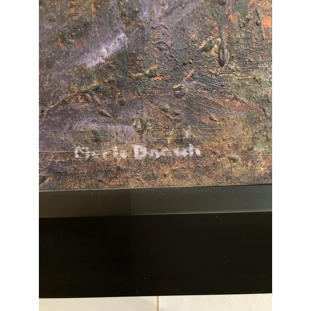 1970s Contemporary Modern Abstract Cityscape Oil Signed For Sale - Image 5 of 6